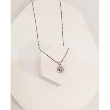 Ασημένιο κολιέ με ζιργκον SN273 